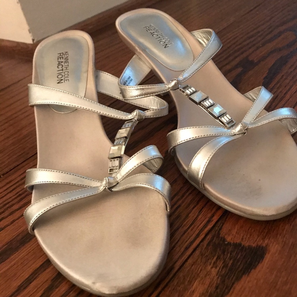 Kenneth Cole Reaction silver heels